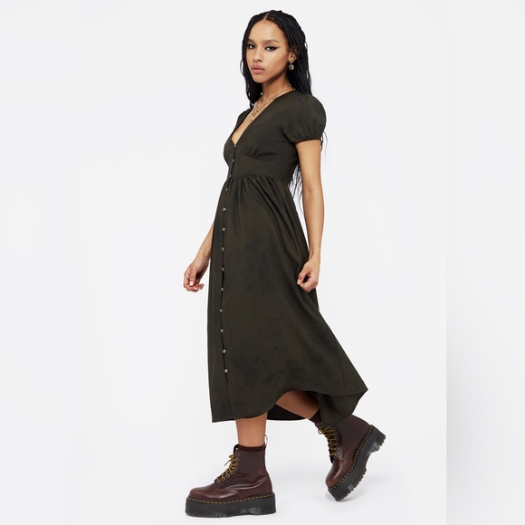 Disturbia Olive Green Midi Dress - Picture 7 of 8